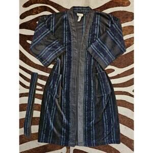 Vintage Christian Dior Bath Robe Men's One Size Geometric Design With Belt